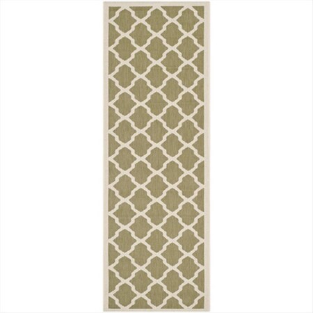 Safavieh 2 Ft. -3 In. X 6 Ft. -7 In. Runner Indoor-Outdoor Courtyard- Green And Beige- Machine Made Rug CY6903-244-27